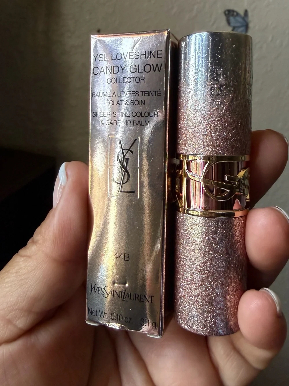 Yves Saint Laurent Rose Pink Lipstick in Sparkling Pink Tube